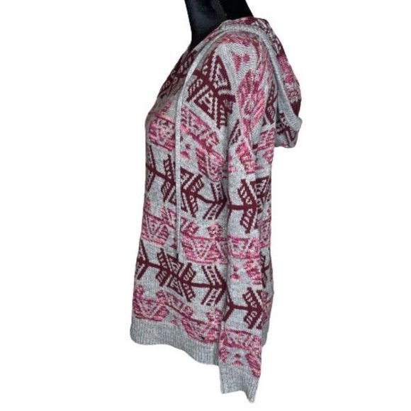 American Eagle Outfitter AEO Sweater Hoodie Womens XS Aztec Knit Pullover Medium - Picture 2 of 16